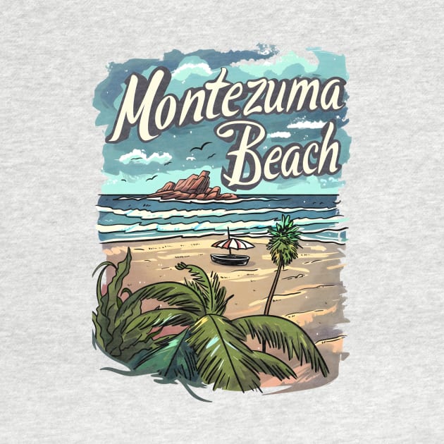 Escape to Montezuma Beach: Tropical Landscape Art 🏖️ by Costa Rica Designs